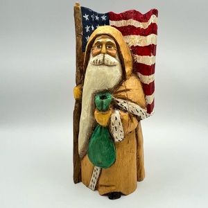 Captured Carvings by A Costanza 178 of 3000 Grand Ole Flag Santa Resin Limited